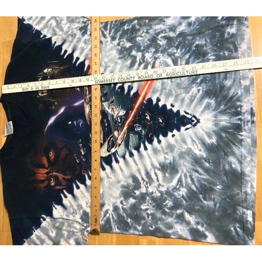 Vintage 1999 Liquid Blue Star Wars Episode 1 Tie Dye Tee Mens XL Darth Maul AOP - Picture 10 of 14